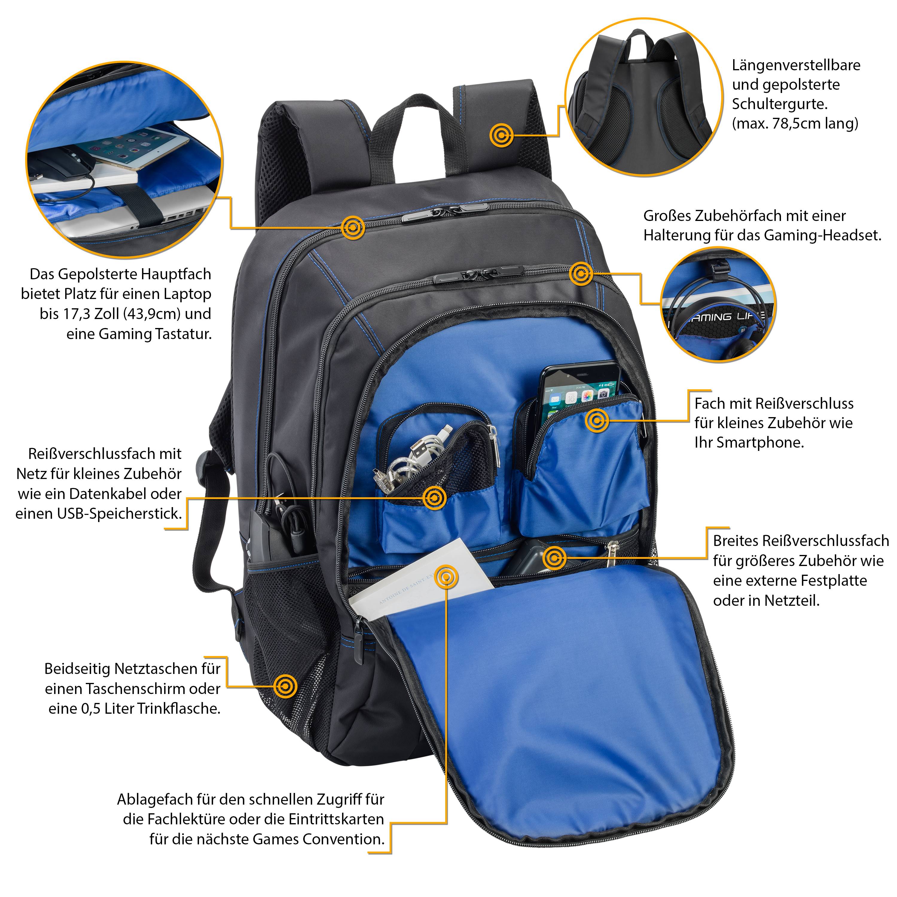PEDEA Game - Notebook-Rucksack - 43.9 cm (17.3"")