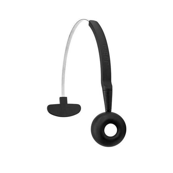Ein minimalistisches schwarzes Headset mit einer einzelnen Ohrmuschel und einem flexiblen Kopfbügel, der auf Komfort und einfache Handhabung ausgelegt ist.