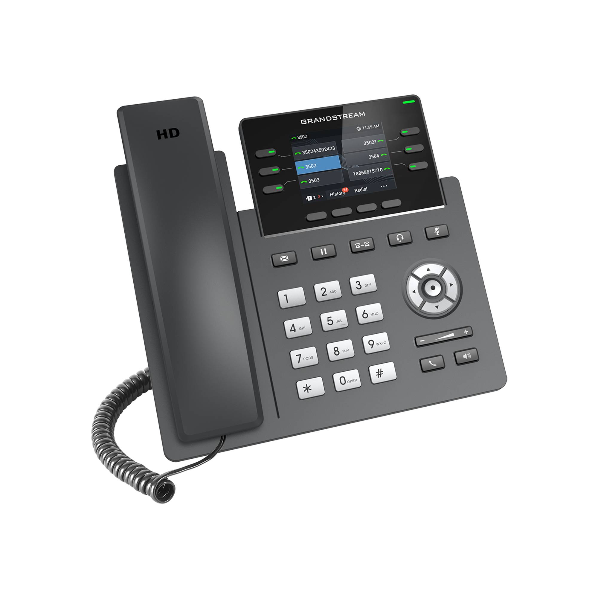 Grandstream GRP2613 - VoIP-Telefon mit Rufnummernanzeige/Anklopffunktion - IEEE 802.11a/b/g/n/ac (Wi-Fi)
