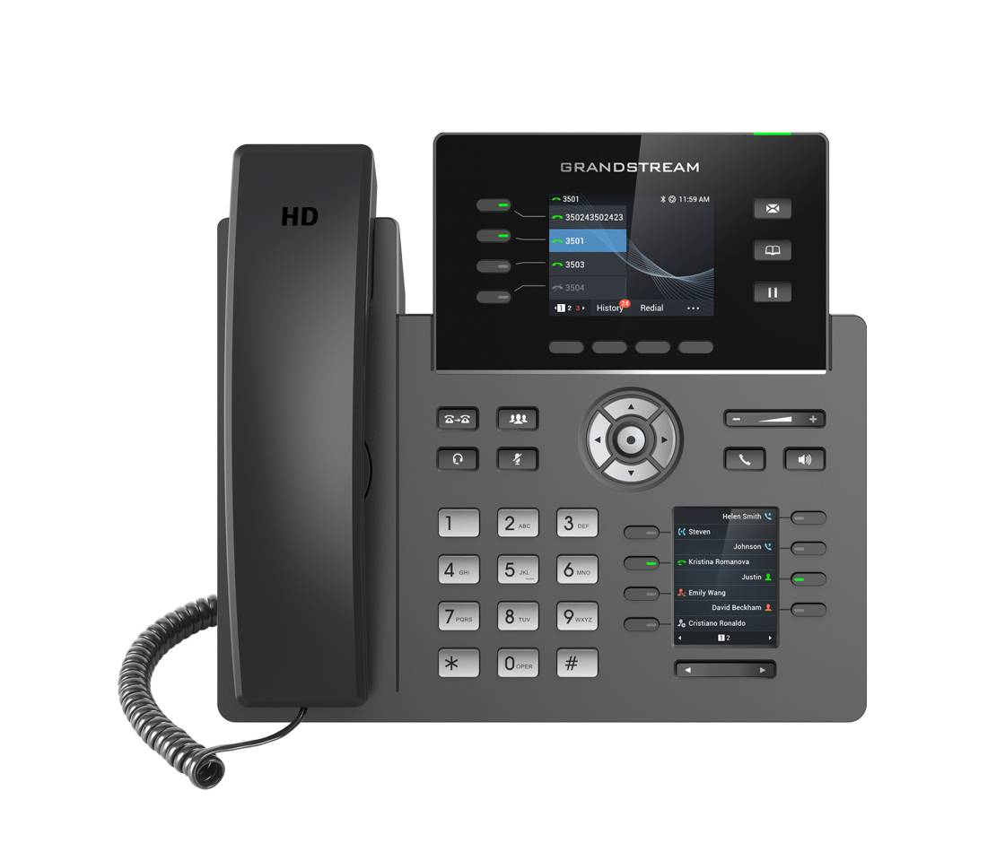Grandstream GRP2614 - VoIP-Telefon mit Rufnummernanzeige/Anklopffunktion - IEEE 802.11a/b/g/n/ac (Wi-Fi)