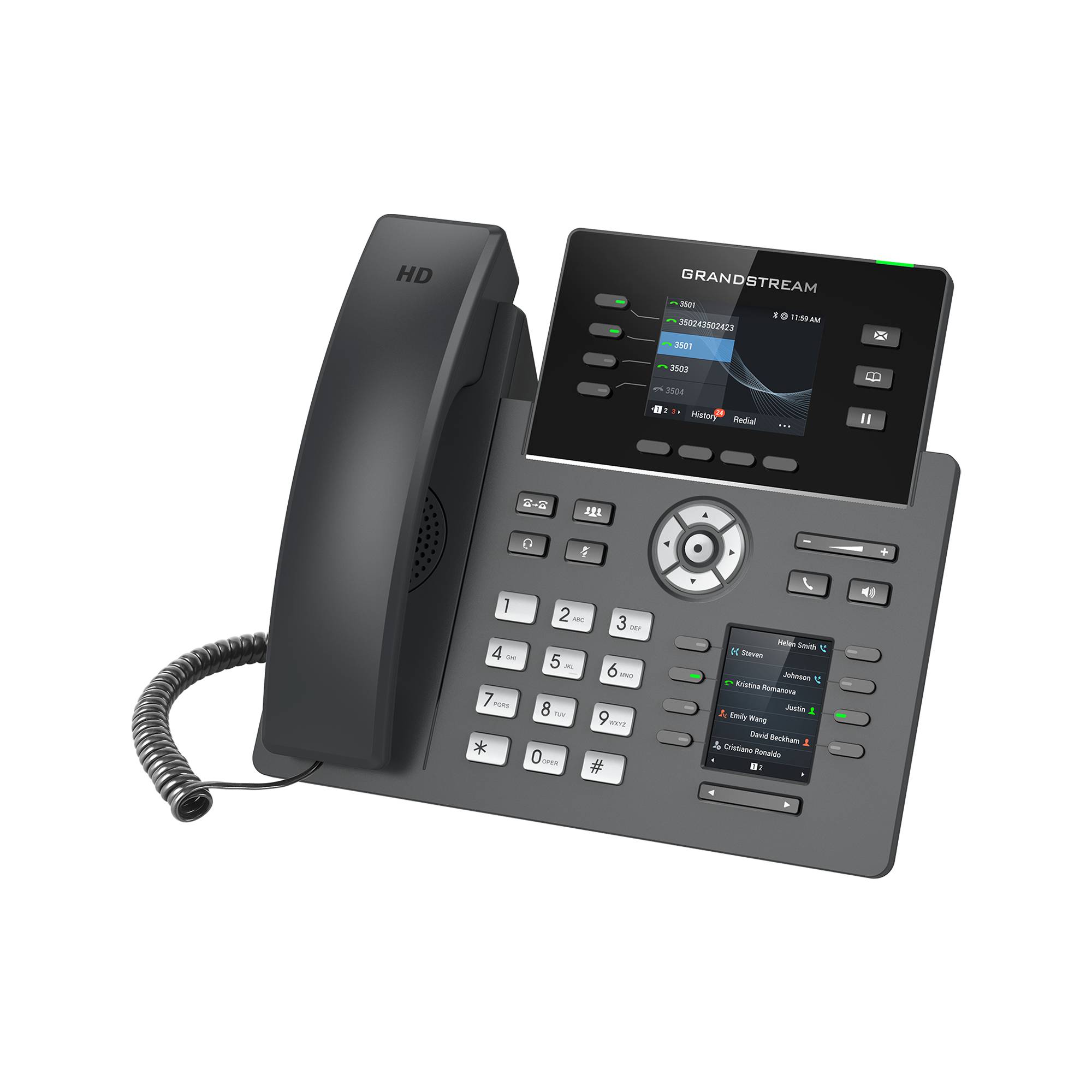 Grandstream GRP2614 - VoIP-Telefon mit Rufnummernanzeige/Anklopffunktion - IEEE 802.11a/b/g/n/ac (Wi-Fi)