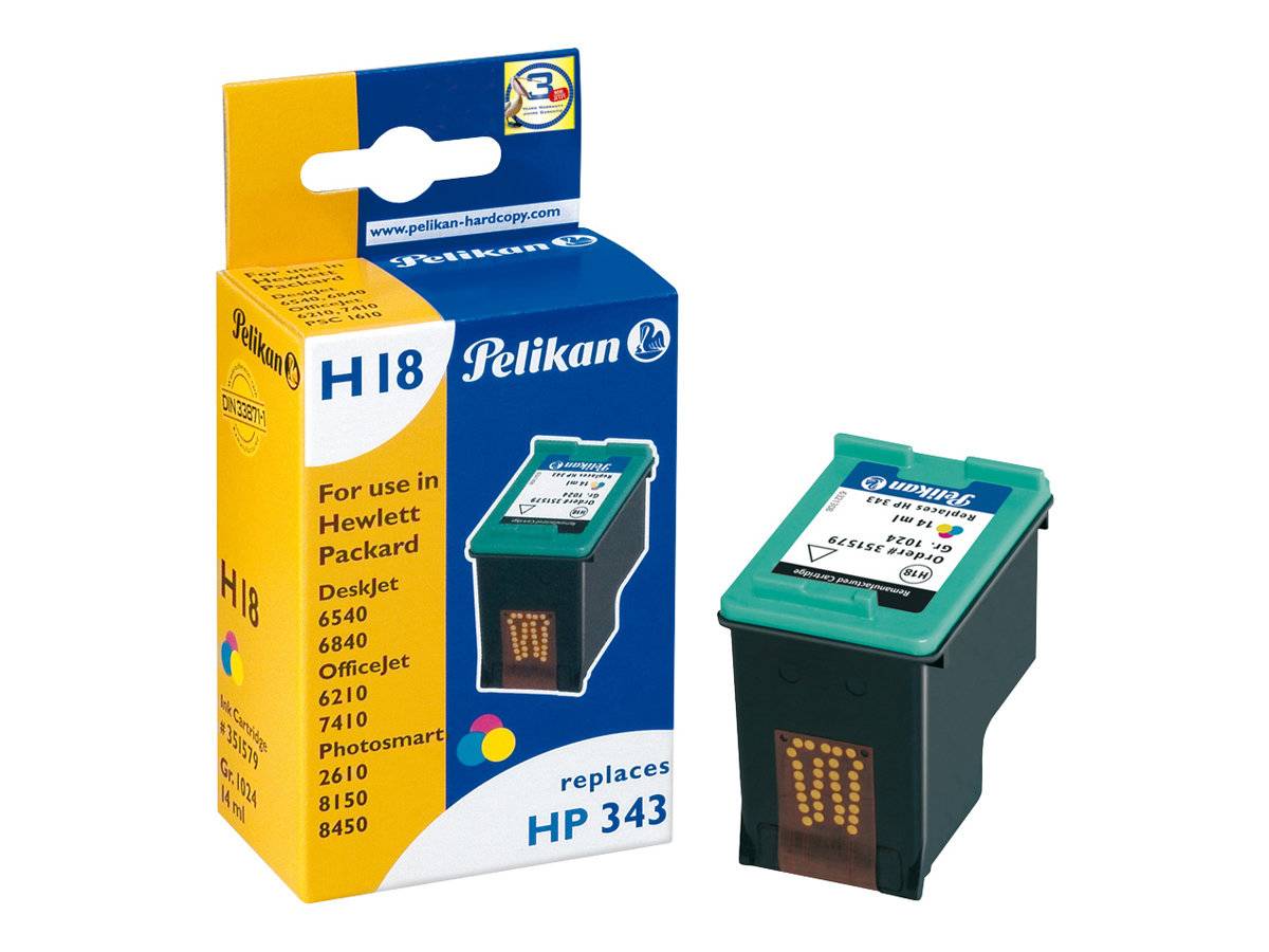 Pelikan H18 - 14 ml - Farbe (Cyan, Magenta, Gelb) - kompatibel - Tintenpatrone (Alternative zu: HP 343)