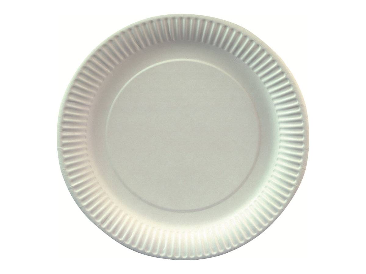 PAPSTAR pure - Teller - Grösse 23 cm - rund - Einweg - weiß (Packung mit 100)