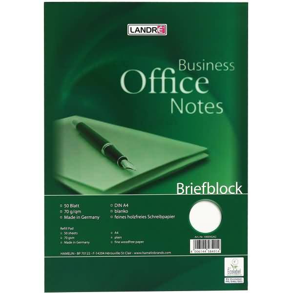 Briefblock A4 50 Blatt blanko 70g/qm holzfrei weiß