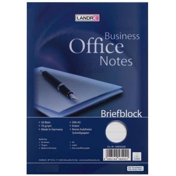 Briefblock A5 50 Blatt liniert 70g/qm holzfrei weiß