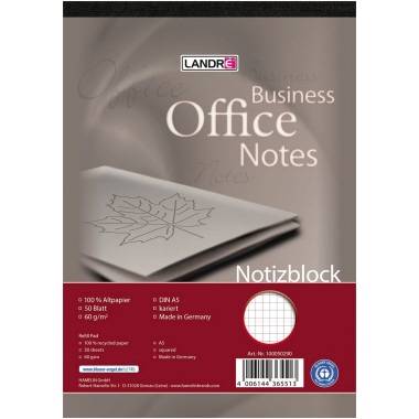 Landre Notizblock 100050290 DIN A5 Deckblatt RC 50Bl. kariert