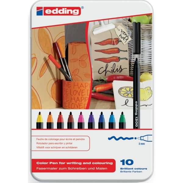 Fasermaler edding 1300 color pen ca. 2mm VE=10 Farben