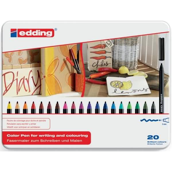 Fasermaler edding 1300 color pen ca. 2mm VE=20 Farben