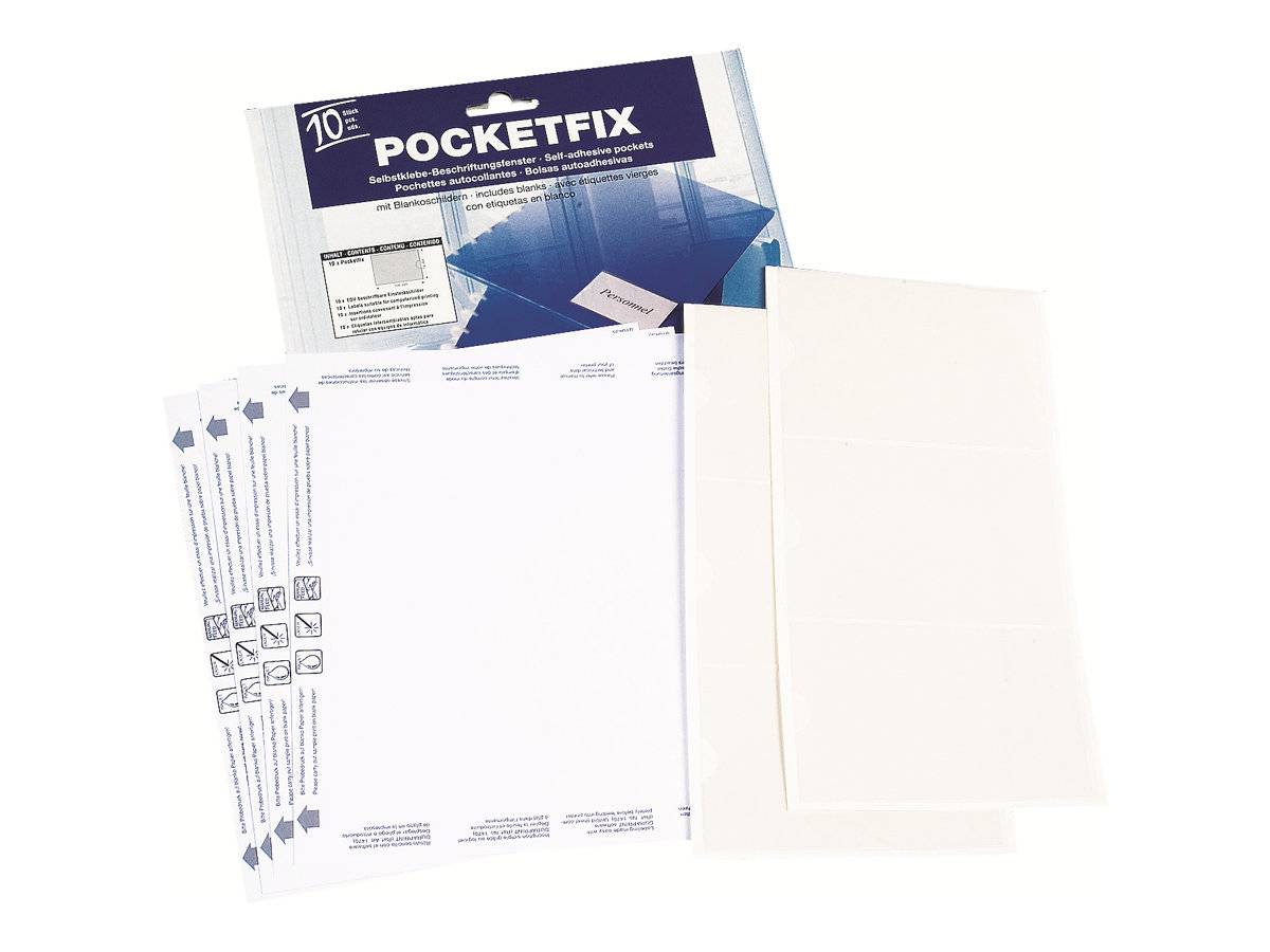 DURABLE POCKETFIX - Selbstklebende Tasche - für A7 - durchsichtig (Packung mit 10)