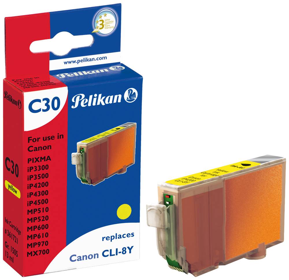 Pelikan C30 - 13 ml - Gelb - kompatibel - Tintenpatrone (Alternative zu: Canon CLI-8Y)