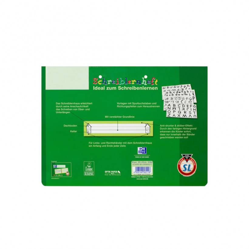 OXFORD Schreiblernheft Lineatur SL liniert DIN A4 quer ohne Rand, 16 Blatt, 1 St.