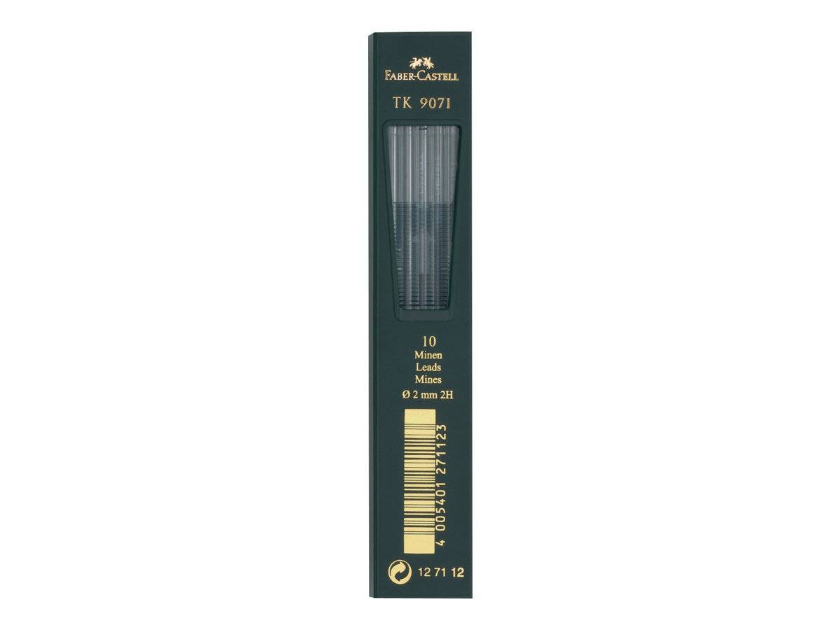 FABER-CASTELL TK 9071 - Bleistiftmine - 2H - Intense Black - 2 mm (Packung mit 10)