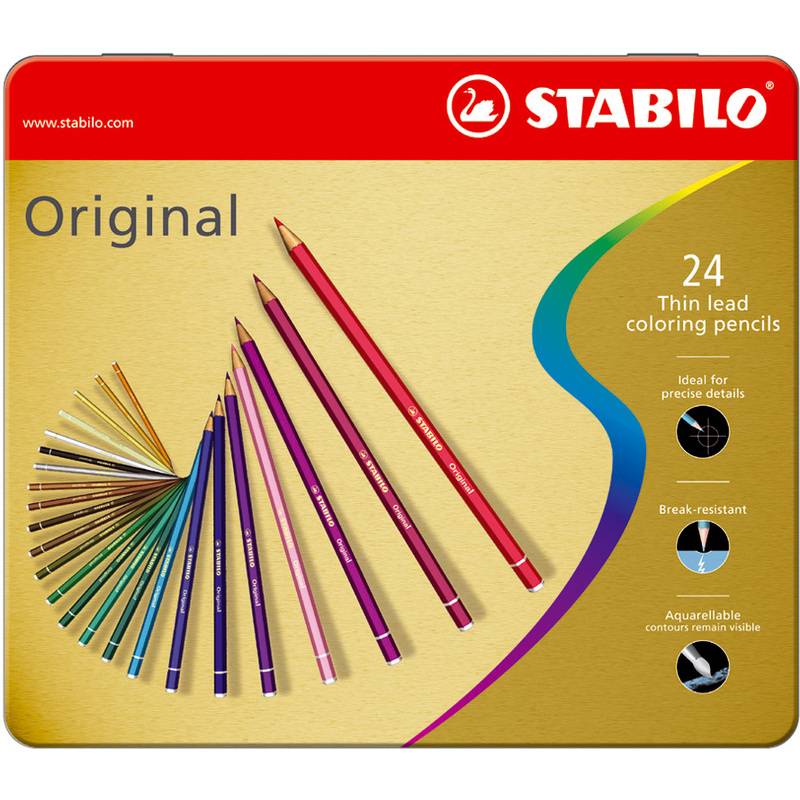 STABILO Buntstift Original, sechseckig, 24er Metall-Etui