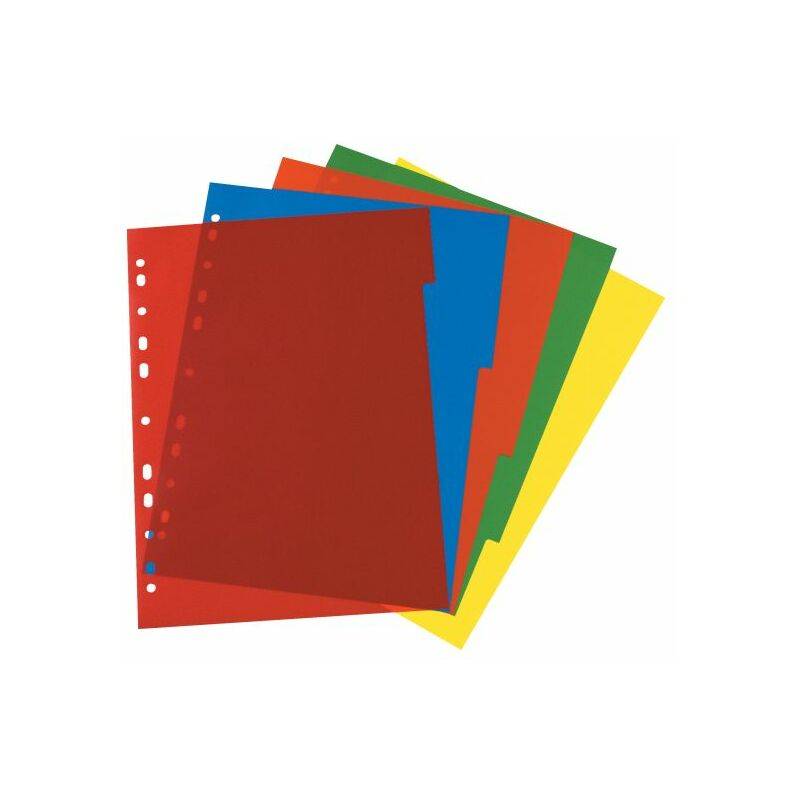 herlitz Kunststoff-Register, blanko, A4, farbig, 5-teilig