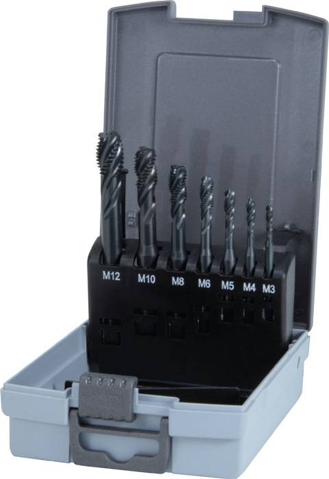 Maschinengewindebohrerset DIN 371/376 C M3-M12 7tlg.HSS-Co5 vap.Ku.-Kass.RUKO