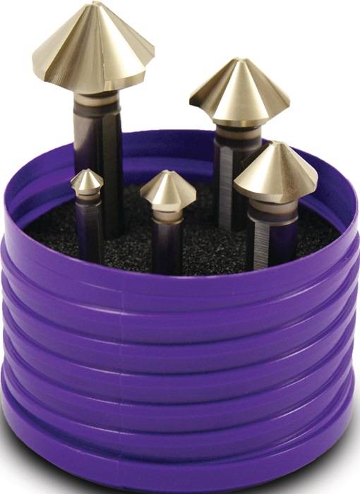 Kegelsenkersatz DIN 335C 90Grad EUC 6,3-25mm HSS spezial 3-Fl.schaft Ku.-Box