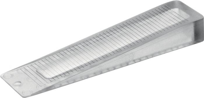 Ein Nahaufnahmebild eines transparenten Plastiklineals mit schwarzen Maßstrichmarkierungen.