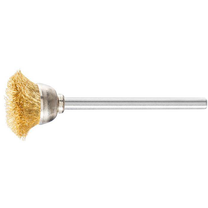 Topfbürste - PFERD - Bürsten-Ø 18 mm - mit Messingbesatz - Bezeichnung TBU 1803/3 MES 0,10 - Schaft-Ø 3 mm - VE 10 Stück - Preis per VE