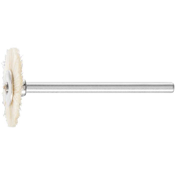 Rundbürste - PFERD - Bürsten-Ø 22 mm - mit weißen Naturborsten - Bezeichnung RBU 2202/3 SBW - Schaft-Ø 3 mm - Besatzlänge 6 mm - VE 10 Stück -