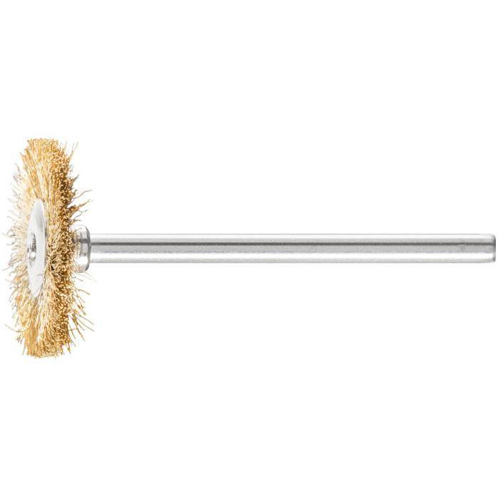 Rundbürste - PFERD - Bürsten-Ø 22 mm - mit Messingbesatz - Bezeichnung RBU 2202/3 MES 0,10 - Schaft-Ø 3 mm - Besatzlänge 6 mm - VE 10 Stück - Pr