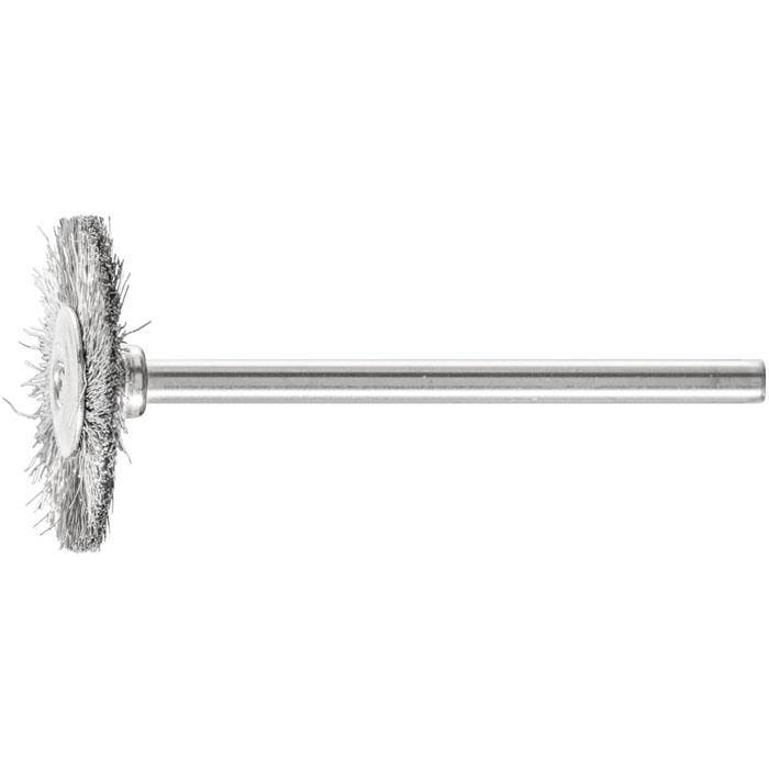 Rundbürste - PFERD - Bürsten-Ø 22 mm - mit Edelstahlbesatz - Bezeichnung RBU 2202/3 INOX 0,10 - Schaft-Ø 3 mm - Besatzlänge 6 mm