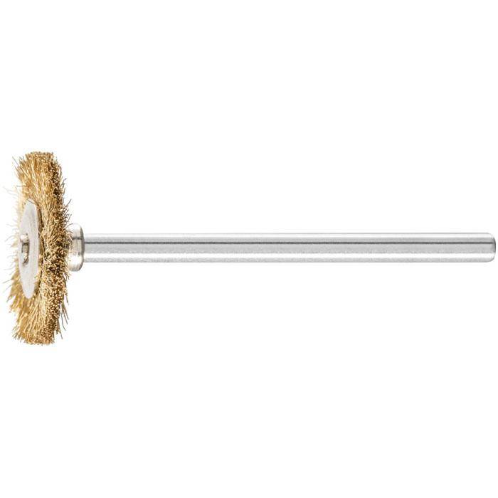 Rundbürste - PFERD - Bürsten-Ø 19 mm - mit Messingbesatz - Bezeichnung RBU 1902/3 MES 0,10 - Schaft-Ø 3 mm - Besatzlänge 5 mm - VE 10 Stück - Pr
