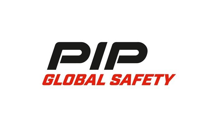 Logo mit großen, fetten Buchstaben 'PIP' in Schwarz, mit 'GLOBAL SAFETY' in Rot darunter.