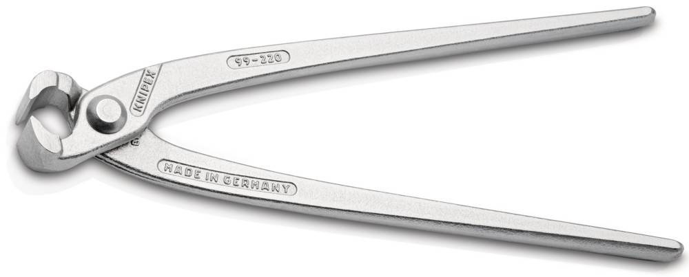 Eine Nahaufnahme eines silbernen Werkzeugs mit eingraviertem Text '99-220' und 'Germany', was auf den Ursprung und möglicherweise eine Modell- oder Seriennummer hindeutet.