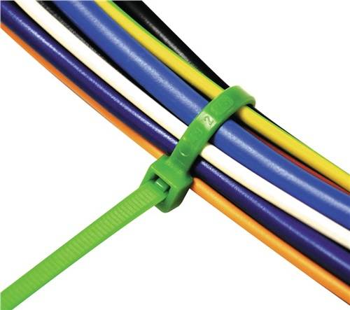 Kabelbinder L.280mm B.4,5mm PA grün,RAL6024 n.UV-beständig 100St./Btl.SAPI SELCO