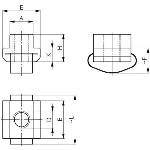 AMF T-Nutenstein Nr.508F M10x14 pat.m.Feder