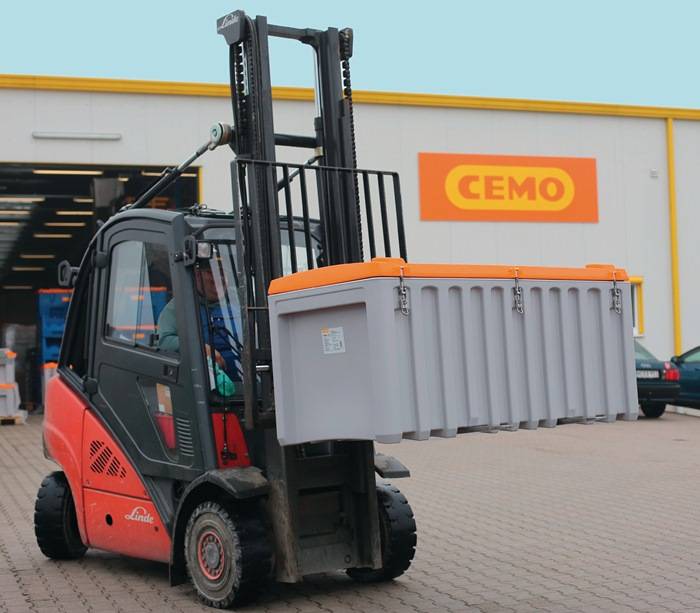 Werkzeugbox B1700xT840xH800mm PE grau/orange 750l
