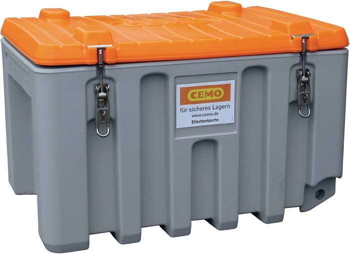 Werkzeugbox B800xT600xH530mm PE grau/orange 150l fahrbar