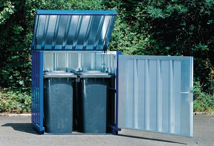 Materialbox B1420xT1080xH1470mm Dach hochklappbar verz.mont.o.Bodenrahmen