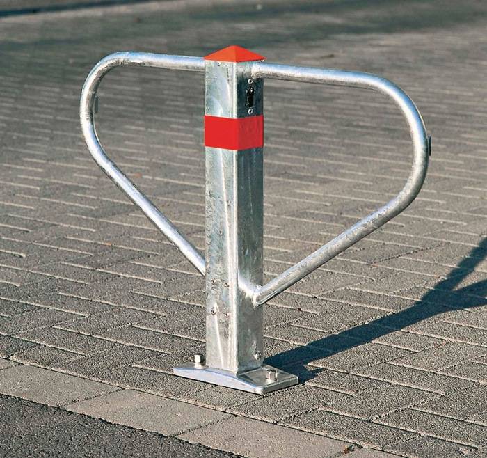 Sperrb.H.500mm silber,m.roten Reflexstreifen D.25mm m.PZ URBANUS