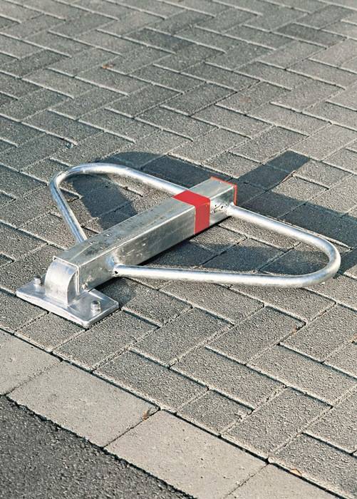 Sperrb.H.500mm silber,m.roten Reflexstreifen D.25mm m.PZ URBANUS