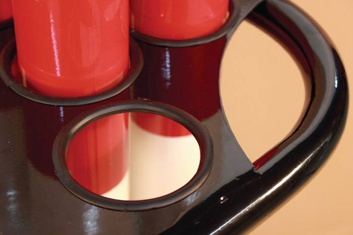 Sperrpfostenset STA rot/weiß m.Transportwagen D60xH1000mm 6Pfosten u.Kette à 25m