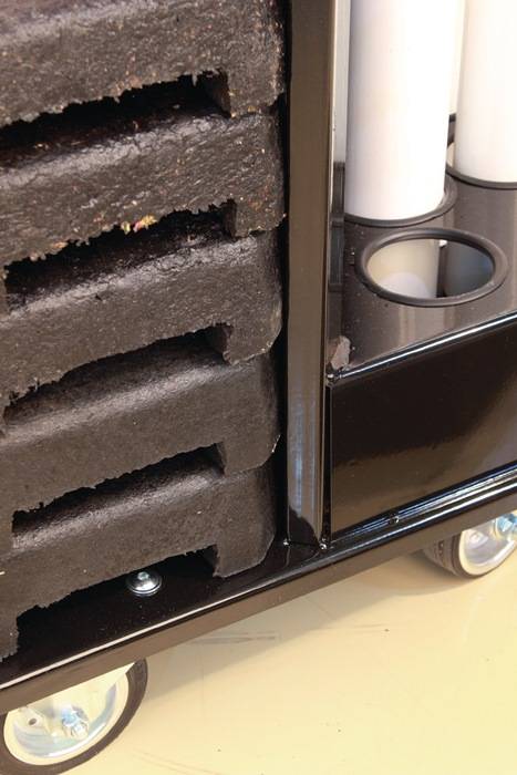 Sperrpfostenset STA rot/weiß m.Transportwagen D60xH1000mm 6Pfosten u.Kette à 25m