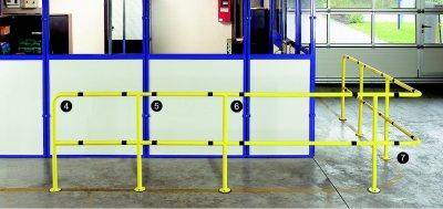 Schutzgeländer 45 Grad Bogen, VE2 Stück grundiert/gelb RAL1018 L200x200 mm