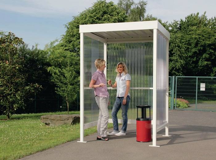 Unterstand H2360xB1720xT1550mm STA verz.u.besch.grauweiß Well-Polycarbonat WSM