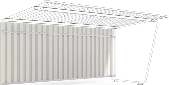 Rückw.Profilbl.grauweiß f.Anbaueinheit B.4300mm WSM