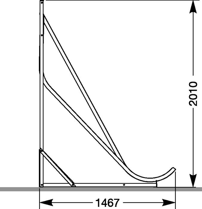 Fahrradkufenparker SW 4 hoch/tief 90Grad verz.Anz.Radstände 4 Wandbef.WSM