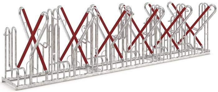 Fahrradständerreihenanlage 4522 XBF 2-s.90Grad verz.Anz.Radstände 12 z.Schr.WSM