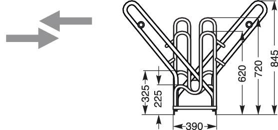 Fahrradständerreihenanlage 4514 XBF 2-s.90Grad verz.Anz.Radstände 4 z.Schr.WSM