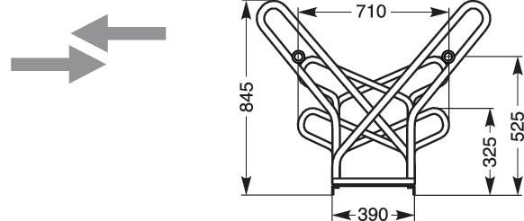 Fahrradständerreihenanlage 2514 XBF 2-s.90Grad verz.Anz.Radstände 4 z.Schr.WSM