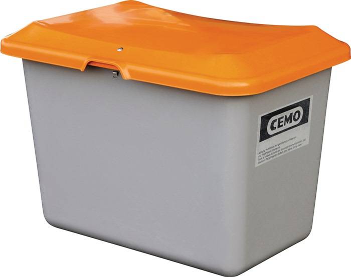 Streugutbehälter L890xB600xH340mm 100l GFK grau/orange o.Entnahmeöffnung