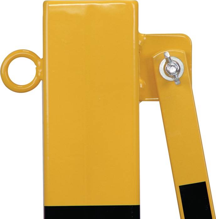 Sperrpfosten L3600xH1000mm m.Scherengitter z.Aufschr.gelb/schwarz 72x70mm