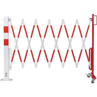 Sperrpfosten L3600xH1000mm m.Scherengitter z.Aufschr.rot/weiß Sperrpfosten L3600xH1000mm m.Scherengitter z.Aufschr.rot/weiß