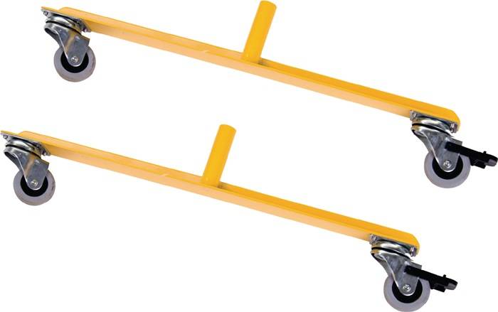 Scherengitter L3600xH1000mm m.Rollenfüßen gelb/schwarz