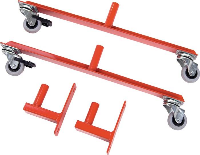 Scherengitter L4000xH1000mm m.Wandhalterung u.Rollenfuß rot/weiß