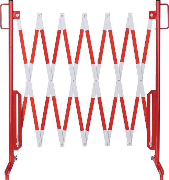 Scherengitter L3600xH1000mm m.Standfuß rot/weiß